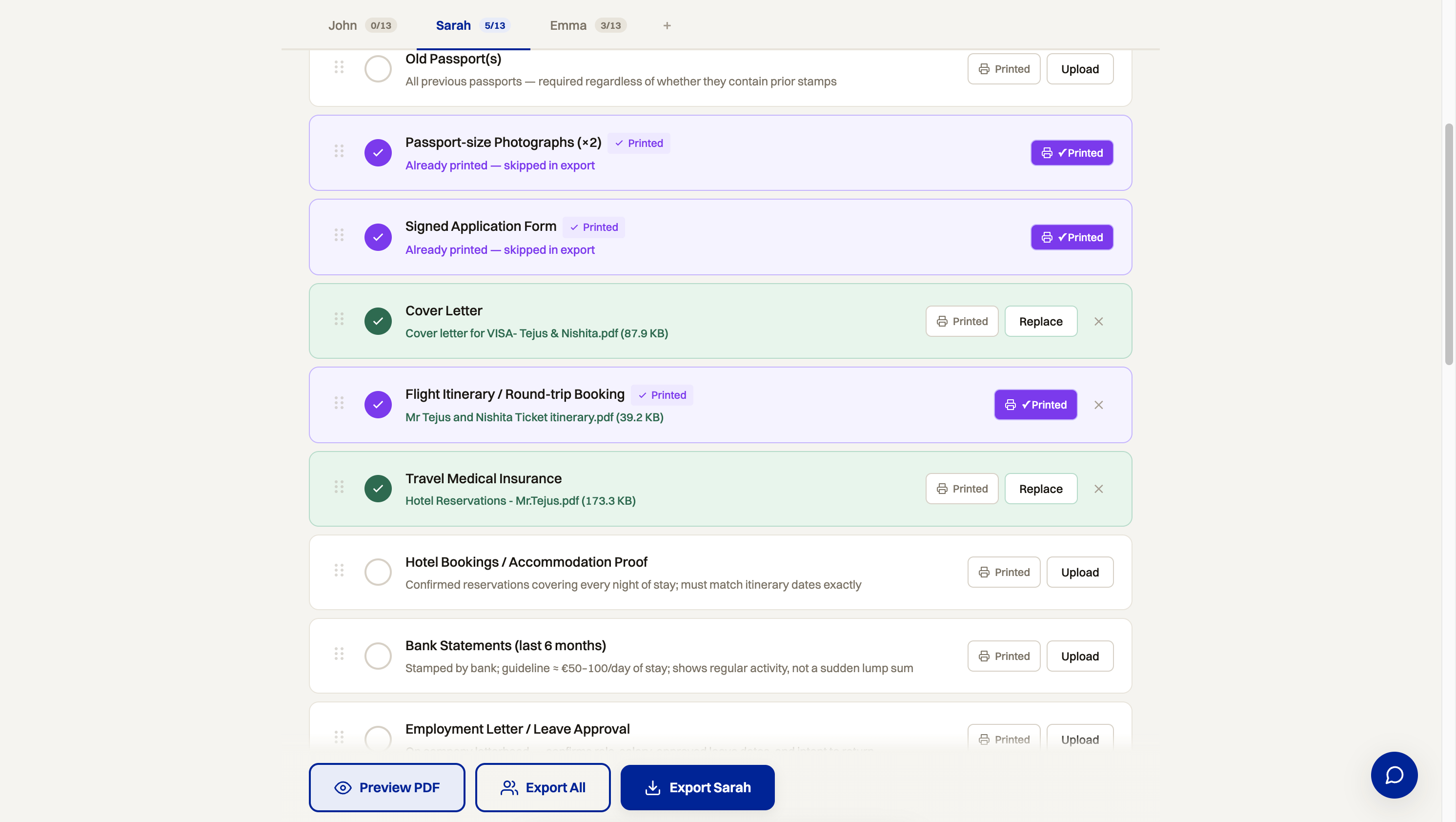 Print Tracking Feature